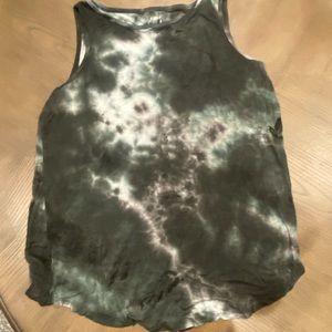 Green tie dye tank top
